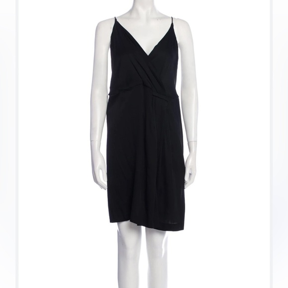 LIKE NEW Diane Von Furstenberg Black Silk Mini Strappy Dress Size 6 - Picture 1 of 7